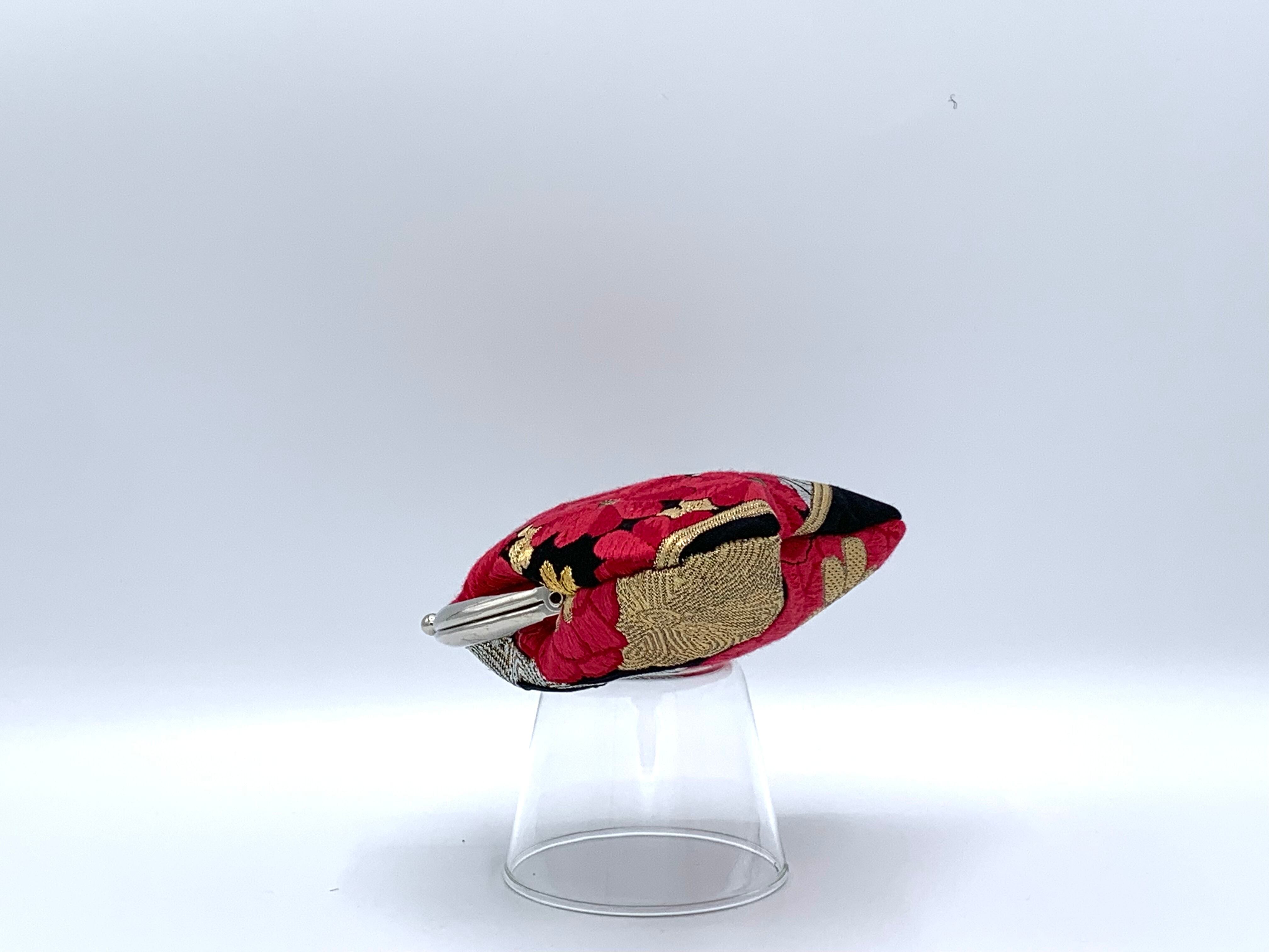がま口ポーチ (Japanese Kiss-lock pouch) No.1 | Tsumugu | 帯バッグ工房