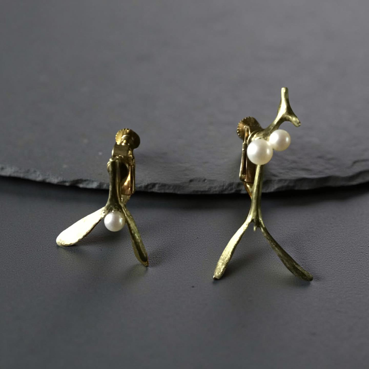 ASEEDONCLOUD/アシードンクラウド Mistletoe clip-on earrings /ヤドリギクリップオンイアリング #252007