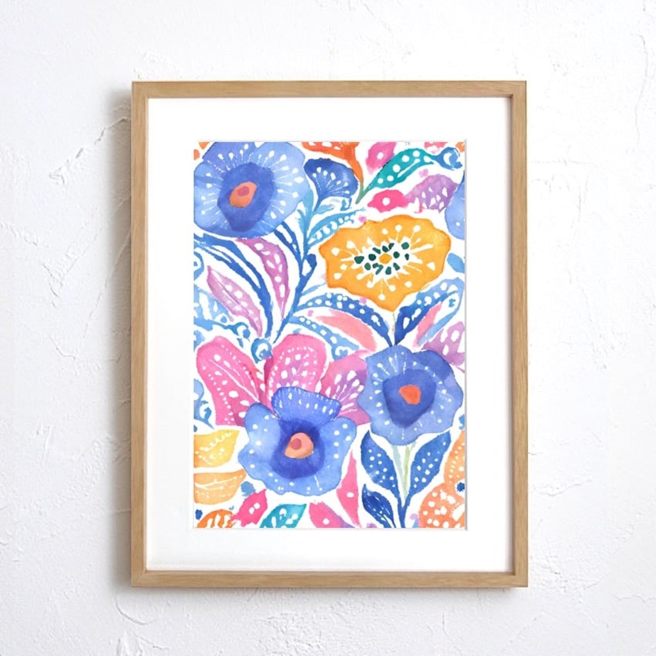 Delight｜鮮やかな色彩の抽象アートポスター｜モダン・北欧・ナチュラルに合う明るいインテリア額縁付きA3ポスター