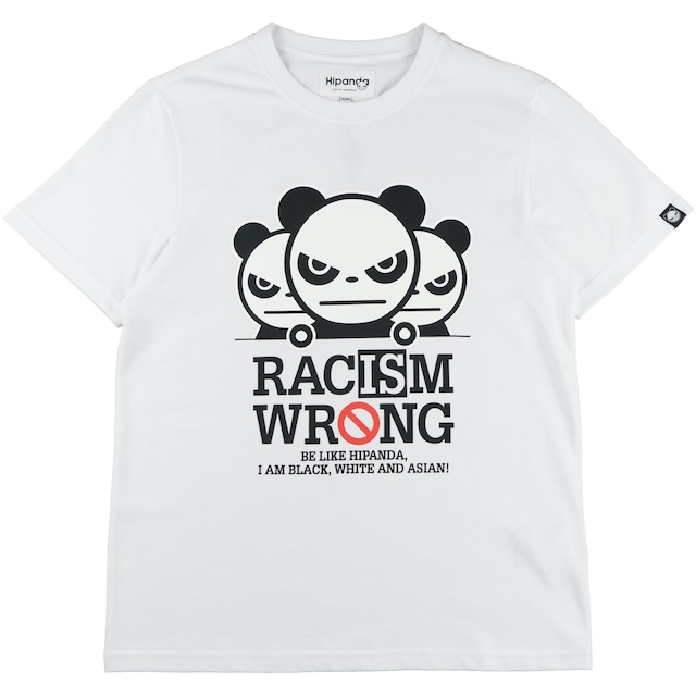 SALE【HIPANDA ハイパンダ】メンズ Tシャツ MEN'S RACISM WRONG MESSAGE SHORT SLEEVED T-SHIRT / WHITE・BLACK