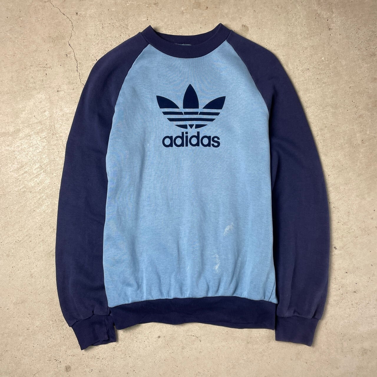 80年代 adidas アディダス トレフォイルロゴ フロッキープリント ...