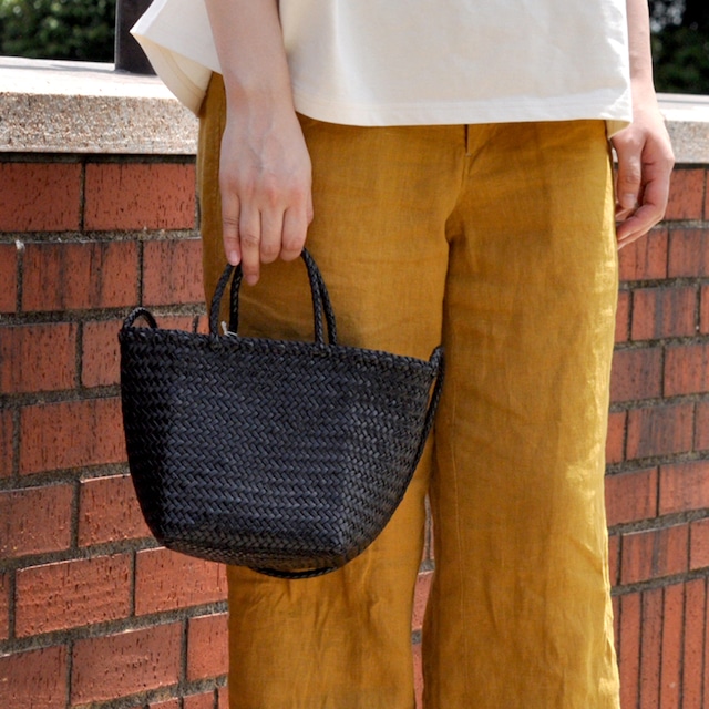 Buffalo mesh leather 2way bag - black -