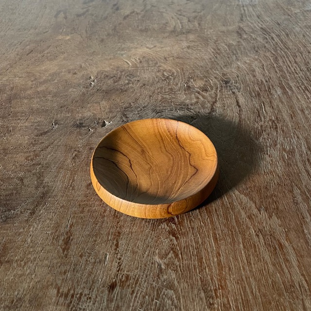 木製 お皿/チーク　
S(直径約9cm x 高さ約3.5cm)