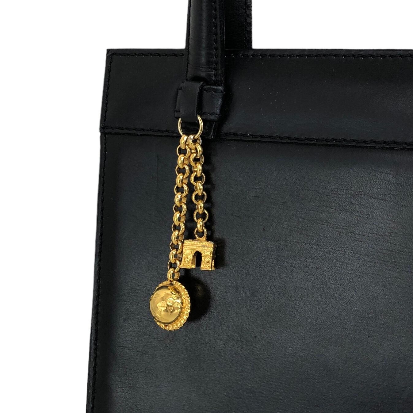 CELINE セリーヌ スターボール 凱旋門チャーム レザー ハンドバッグ