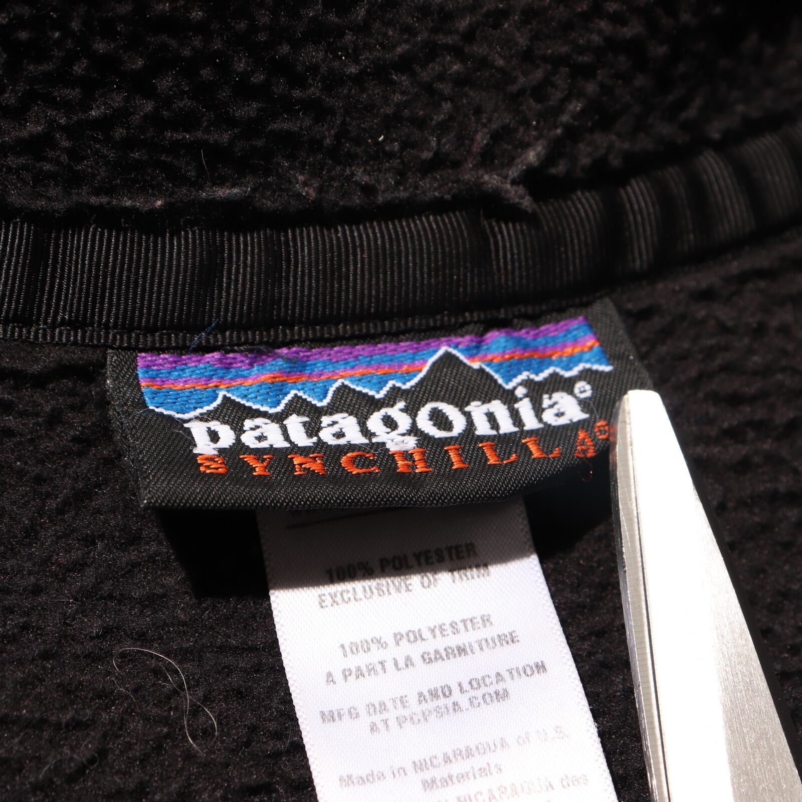 オールブラック L 12年 シンチラ スナップT Patagonia フリース 黒 