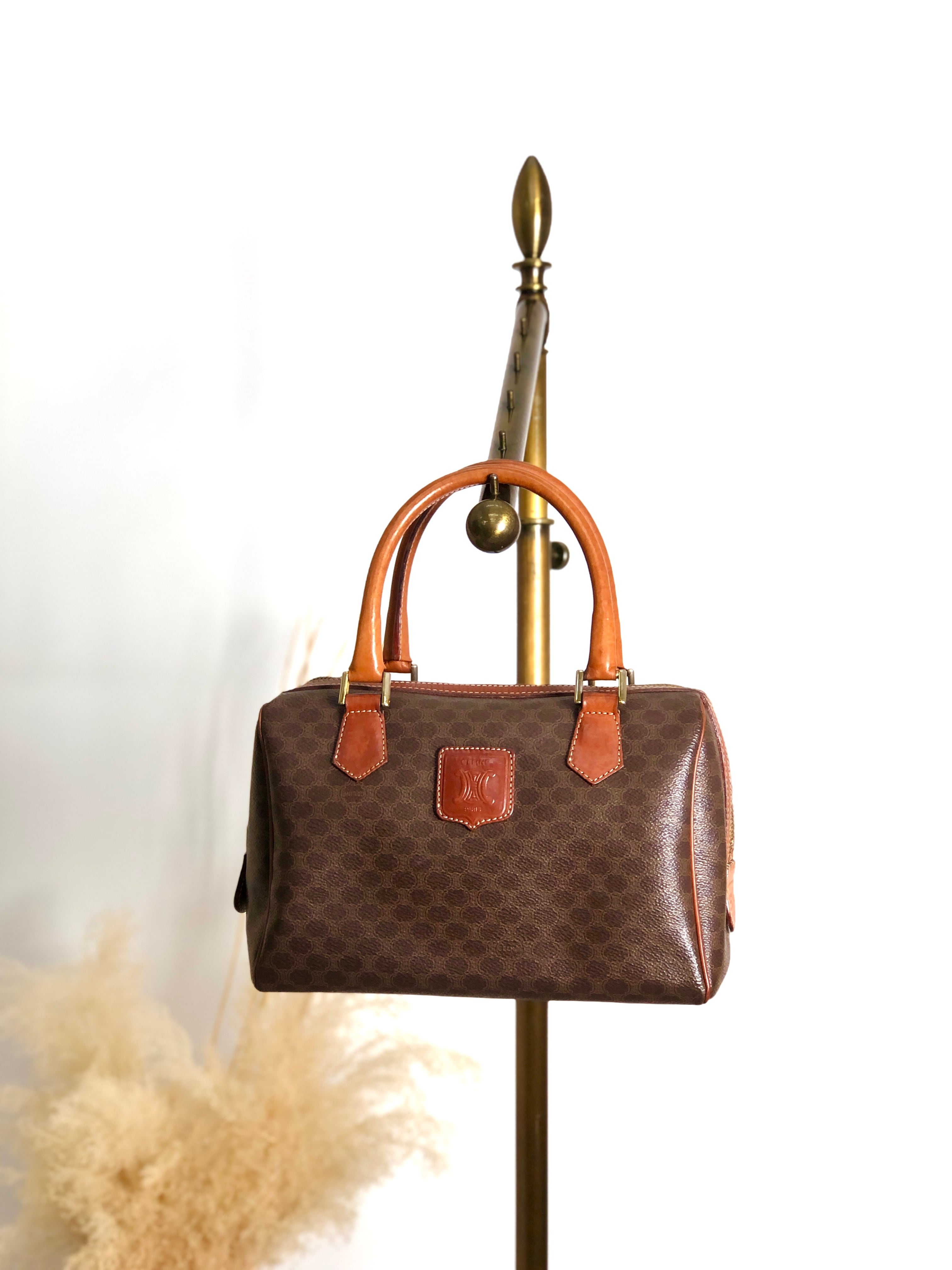 CELINE セリーヌ マカダム ブラウン ブラゾン型押し PVC レザー ミニ