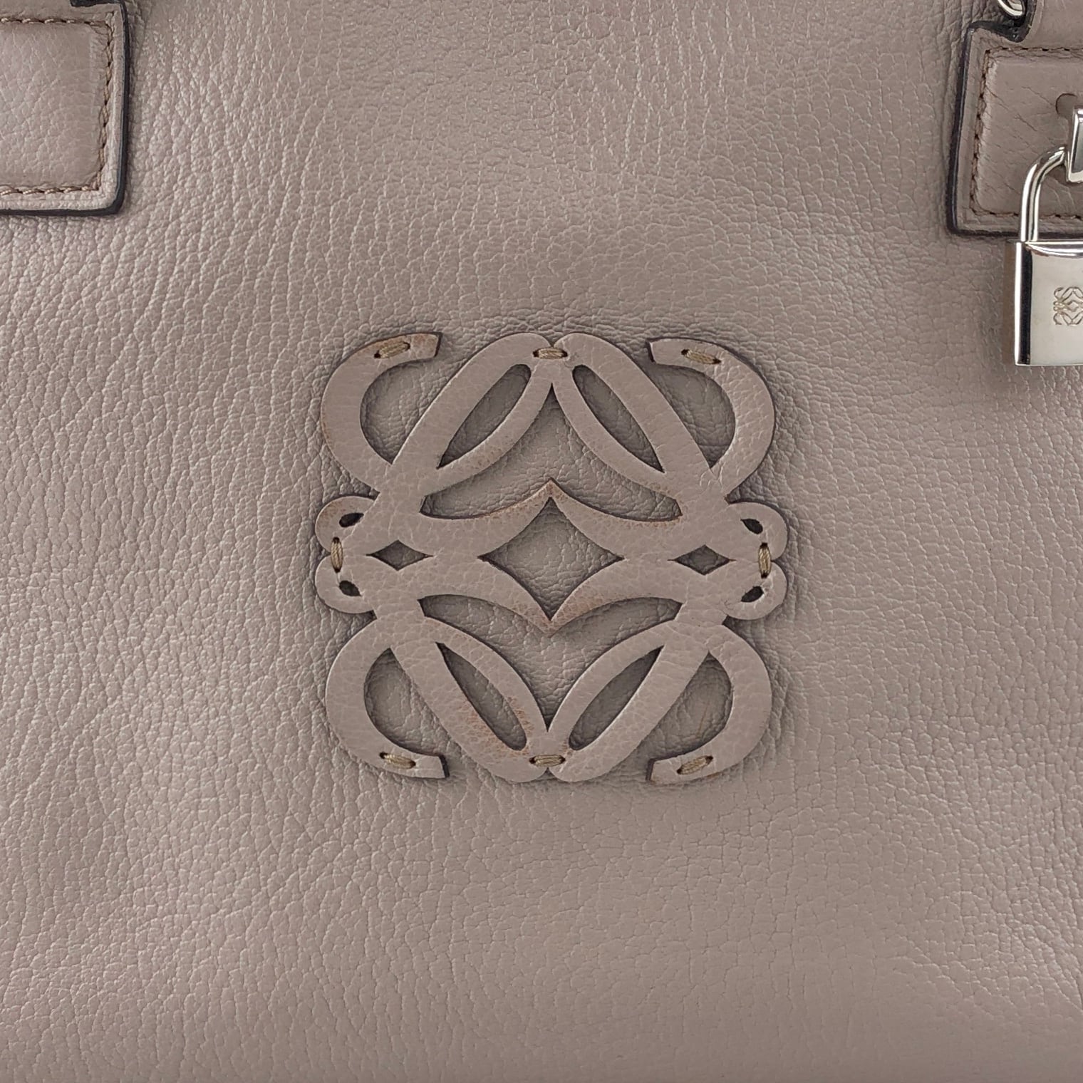 LOEWE ロエベ アマソナ36 ハンドバッグ グレー アナグラム レザー