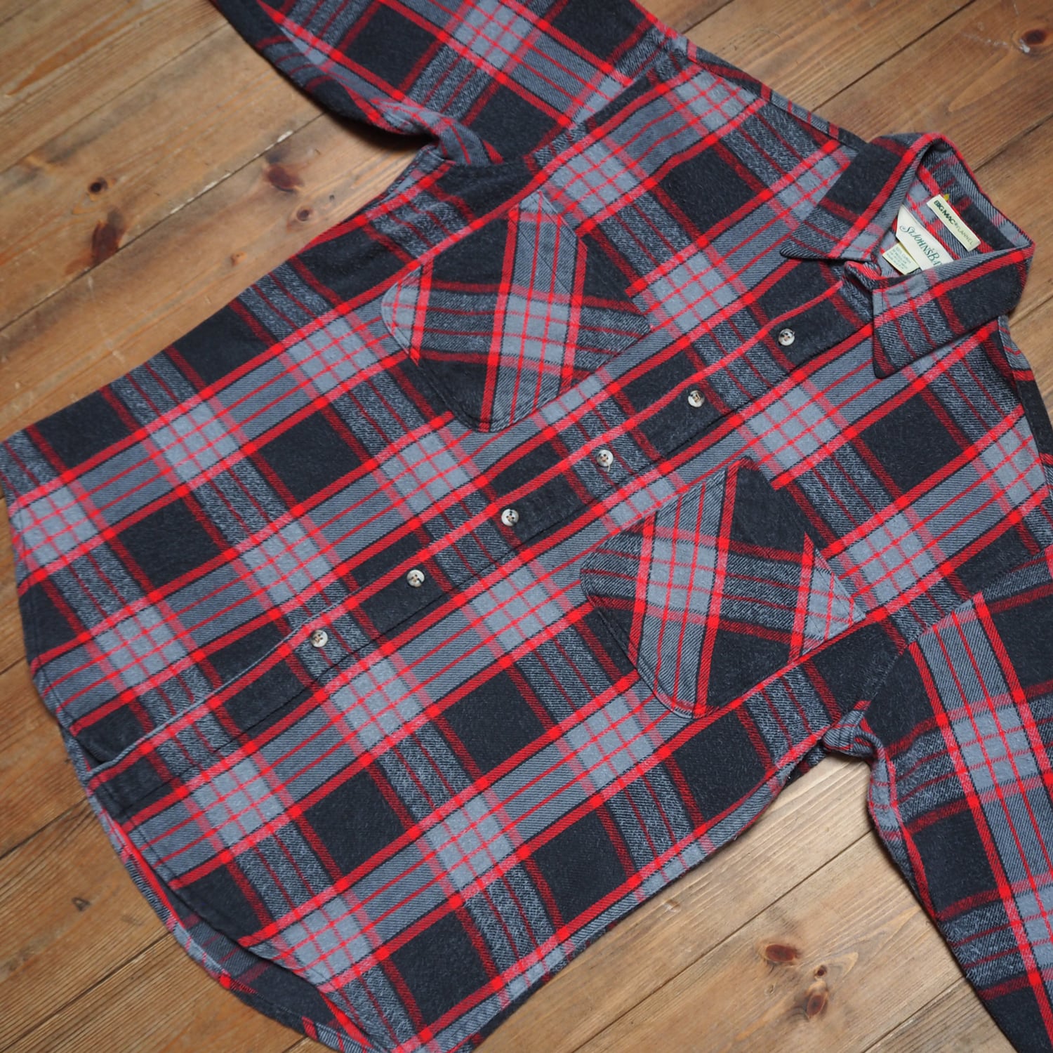80's “ST.JOHN'SBAY× BIGMAC” heavy flannel shirt | 古着屋シミー