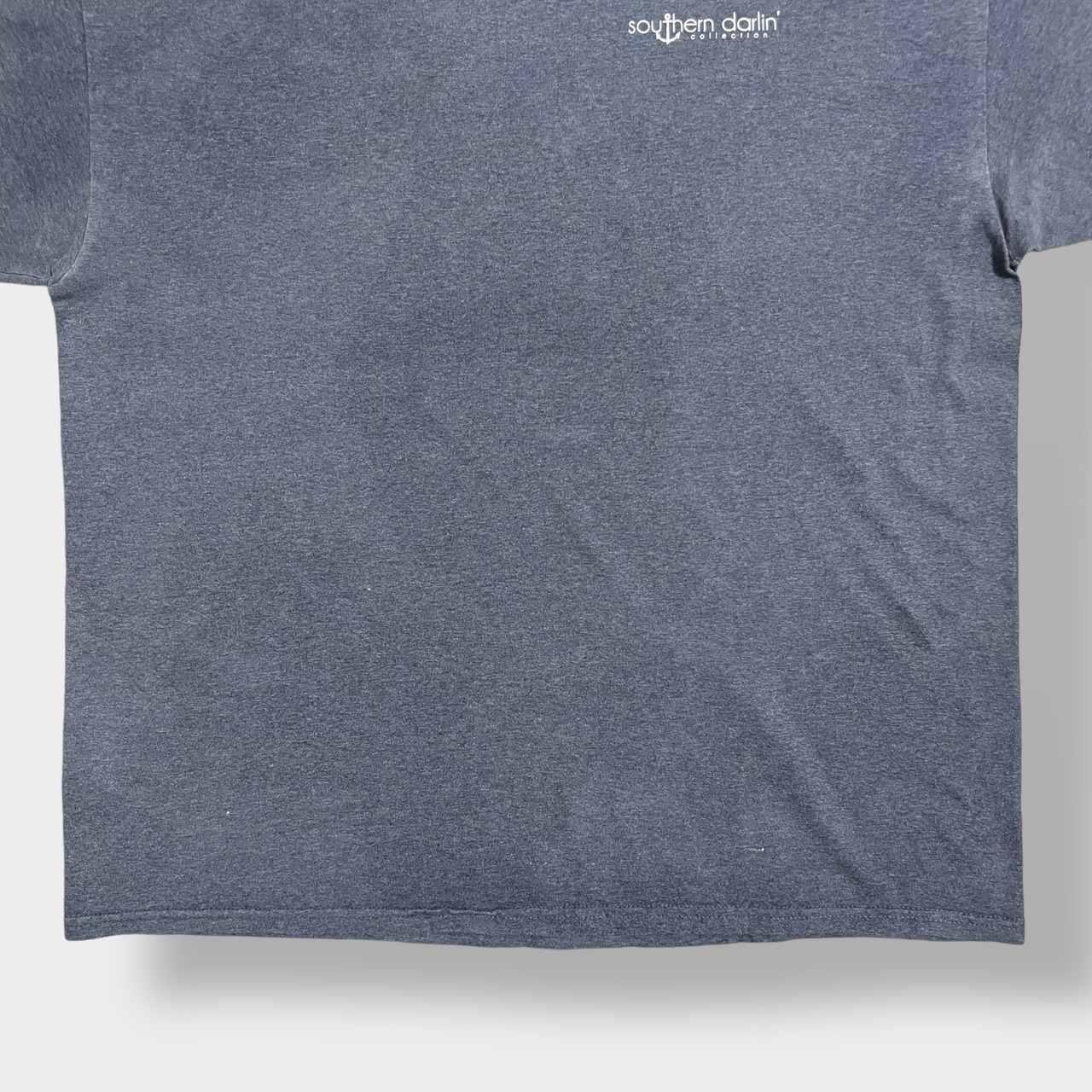 【GILDAN】バックプリント ワンポイントロゴ Tシャツ X-LARGE ギルダン グレー US古着