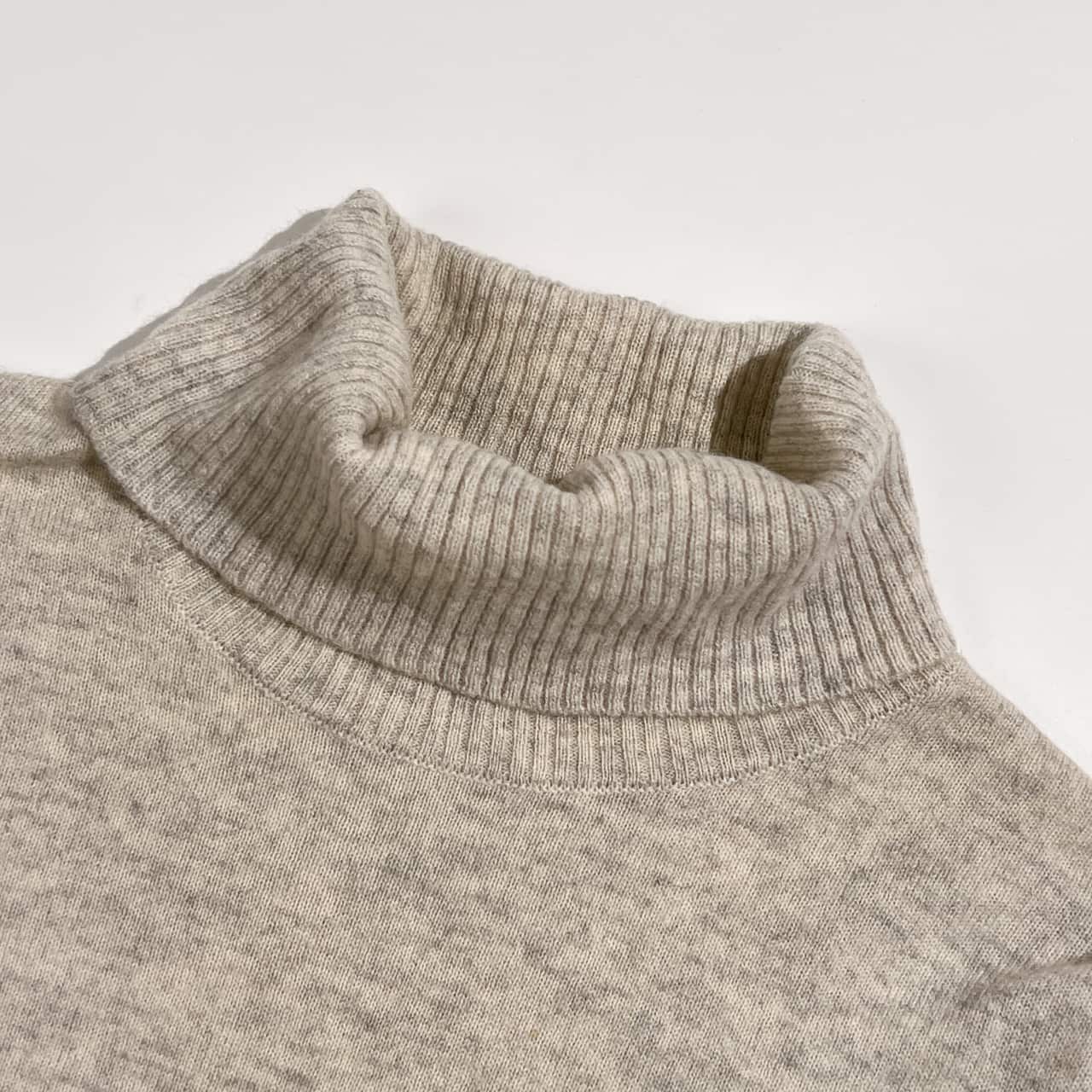 カシミヤ100% la.f... ラエフ タートルネック ニット セーター 2S/ライトグレー系 レディース