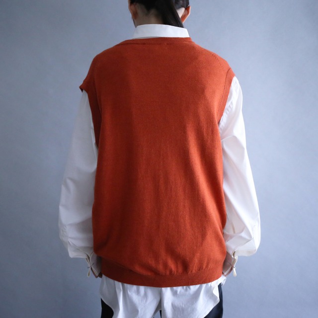 terracotta good coloring loose knit vest
