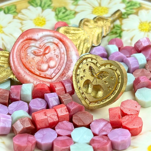 【約30㎜】ハートフルチェリー【スタンプヘッド】#SWH-117