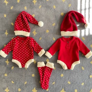 【BABY】クリスマスドットロンパース