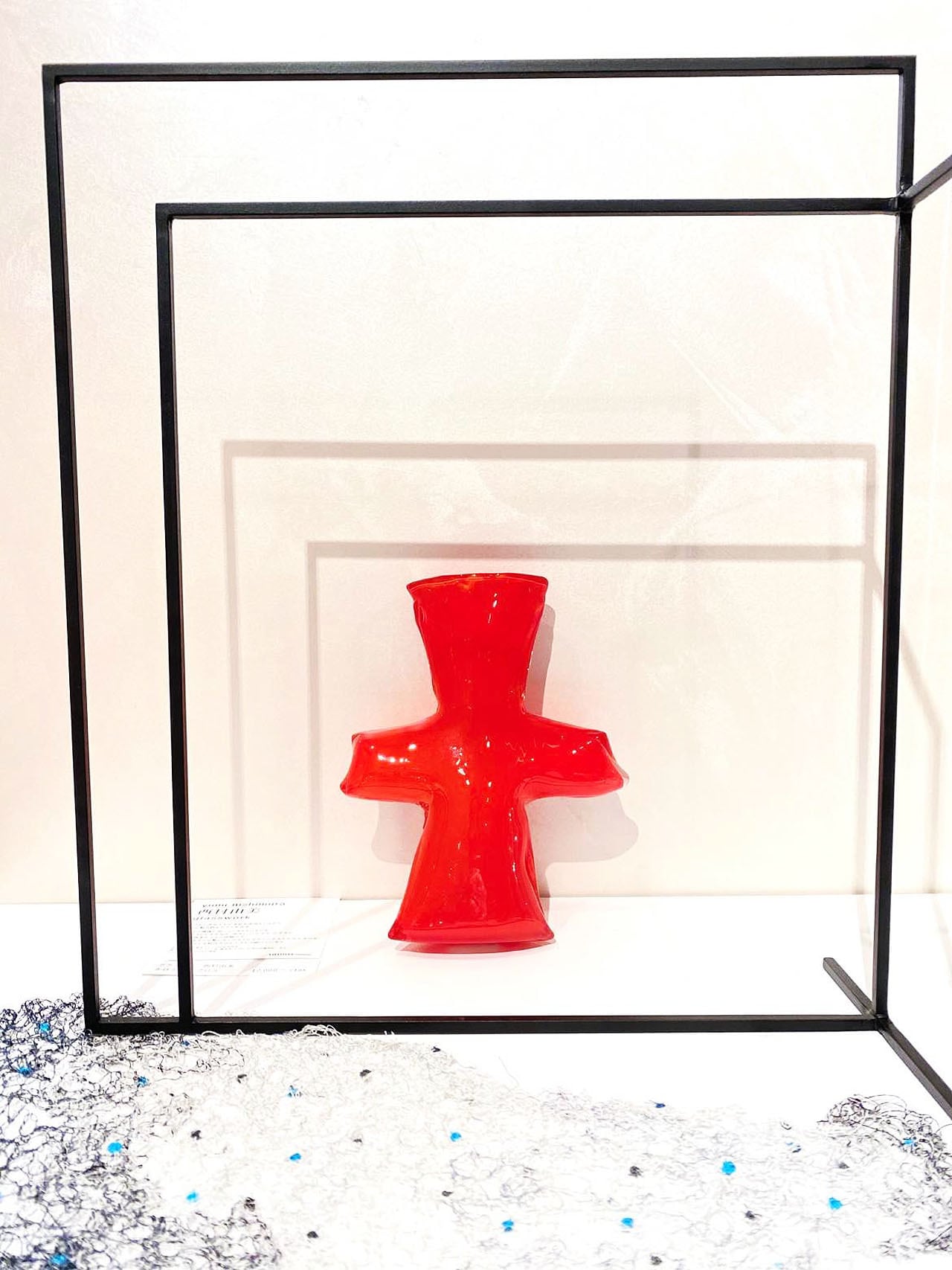 花器「クロス かけ花入れ」 西村由美 ガラス作品 レッド（Y-27