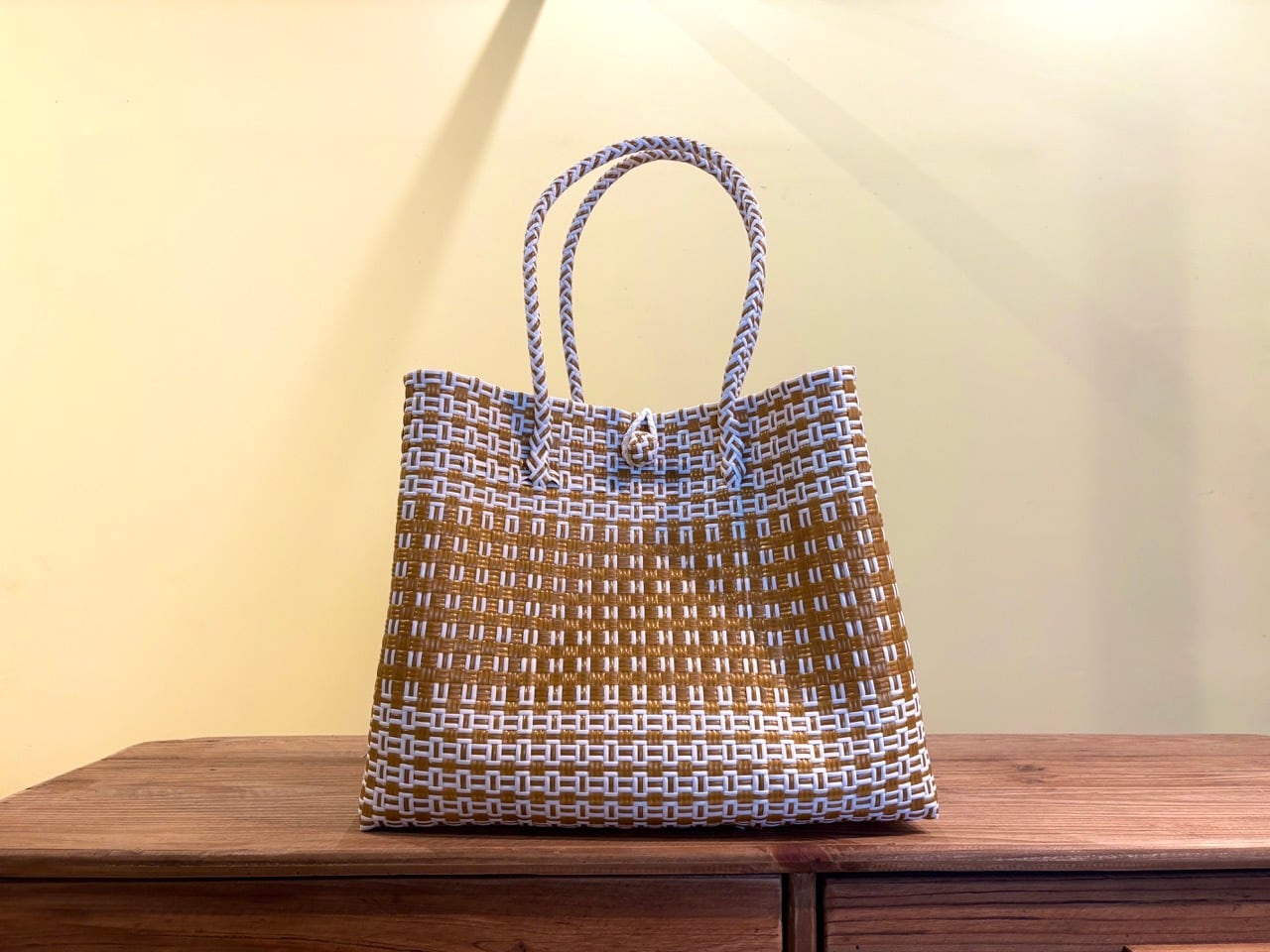 Boston Bag (LL 太ヒモ) - Orange Gold & White Mix