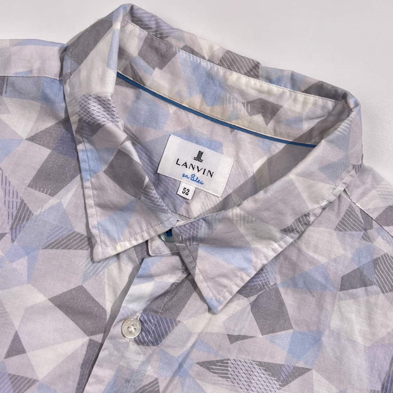 LANVIN en Bleu ランバンオンブルー 総柄 ジオメトリック 長袖シャツ 52/メンズ