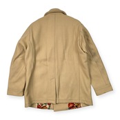 Karl Helmut カールヘルム 裏地花柄 メルトン ピーコート サイズ L /ベージュ系/Pコート/革パッチ/ピンクハウス