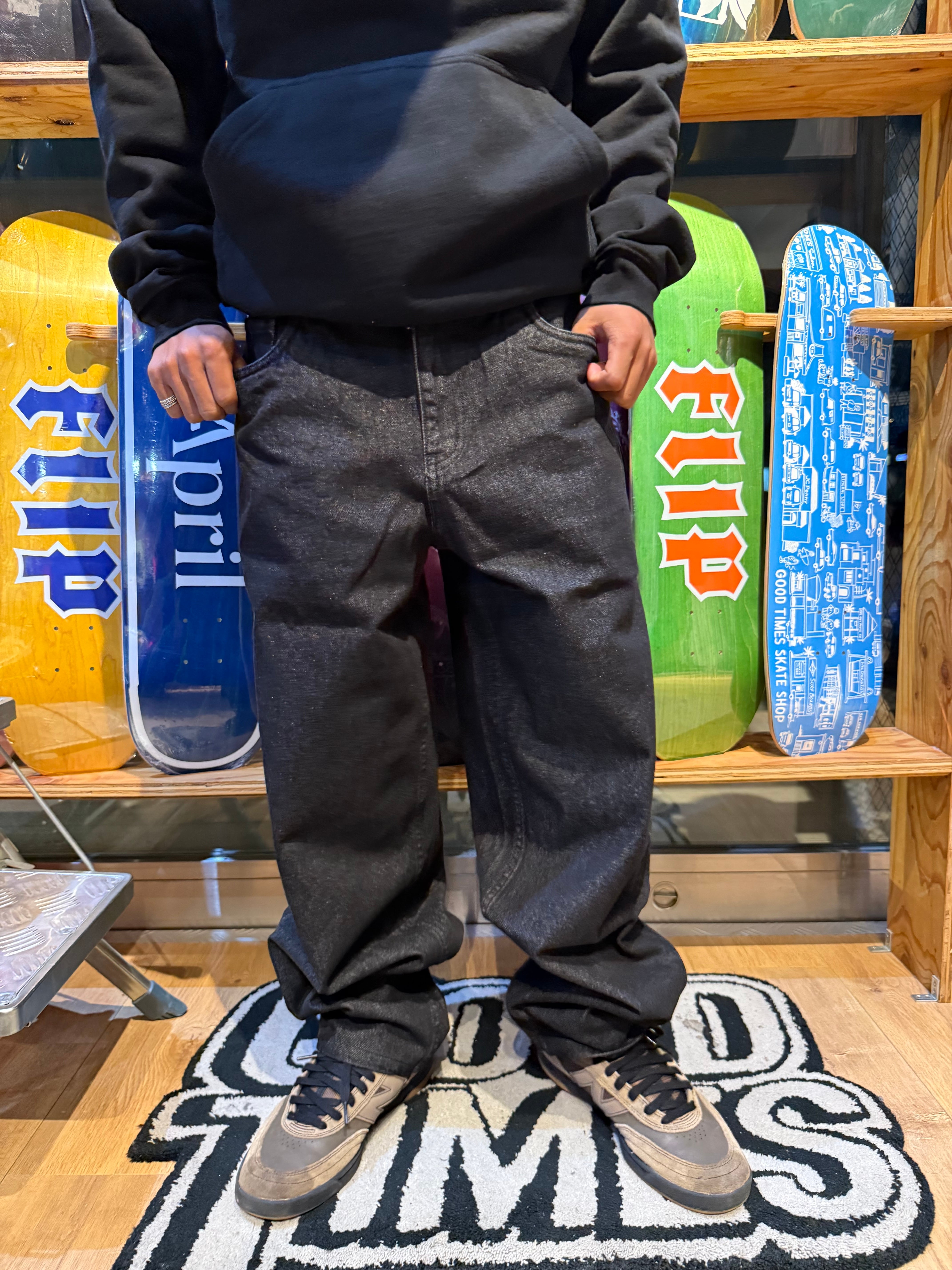 DIME / Baggy Denim Pants - BLACK WASHED | GOOD TIMES