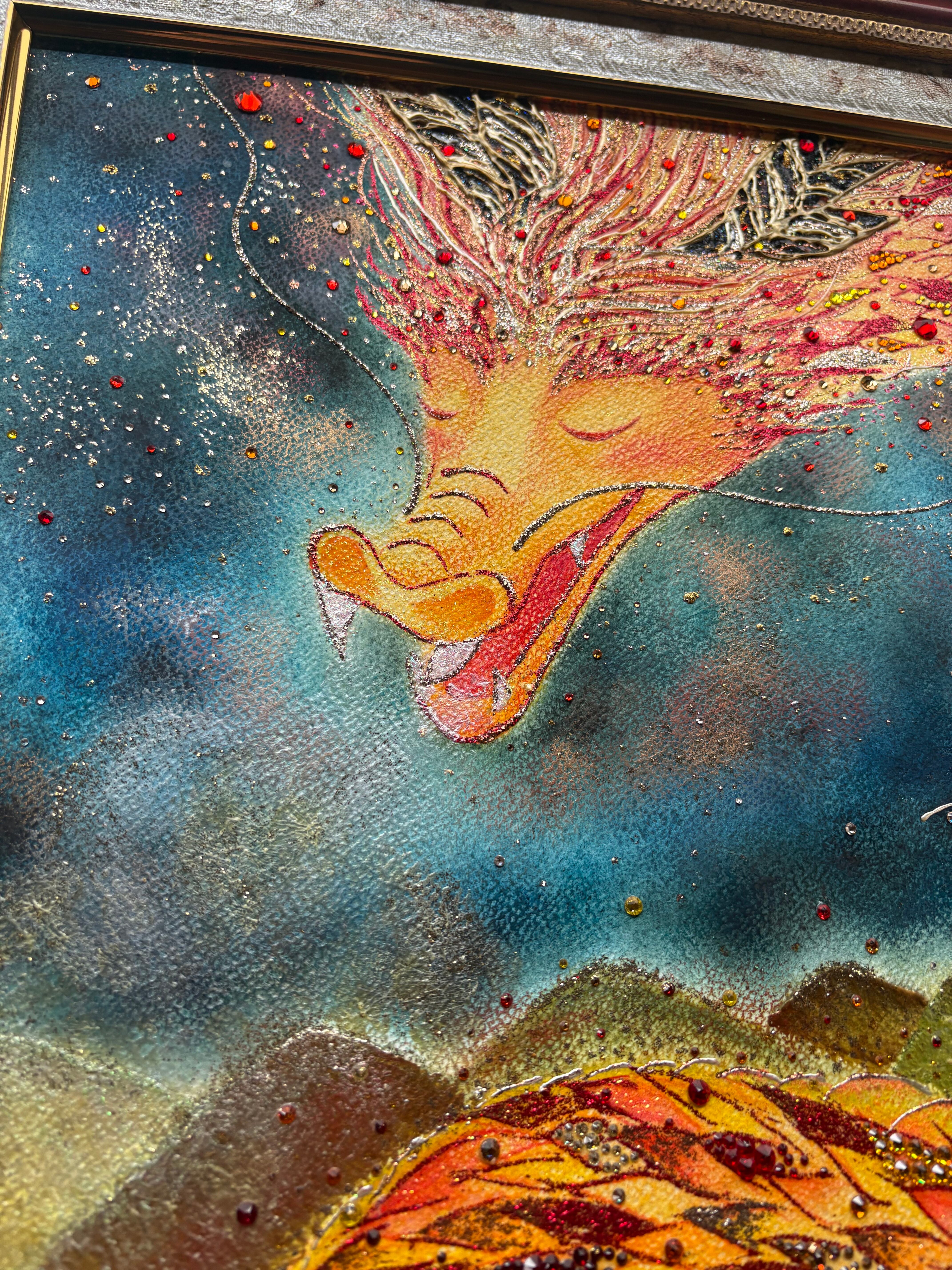 太陽龍】 龍の絵 龍のイラスト 竜 龍神 龍の原画 癒し ホスピタル