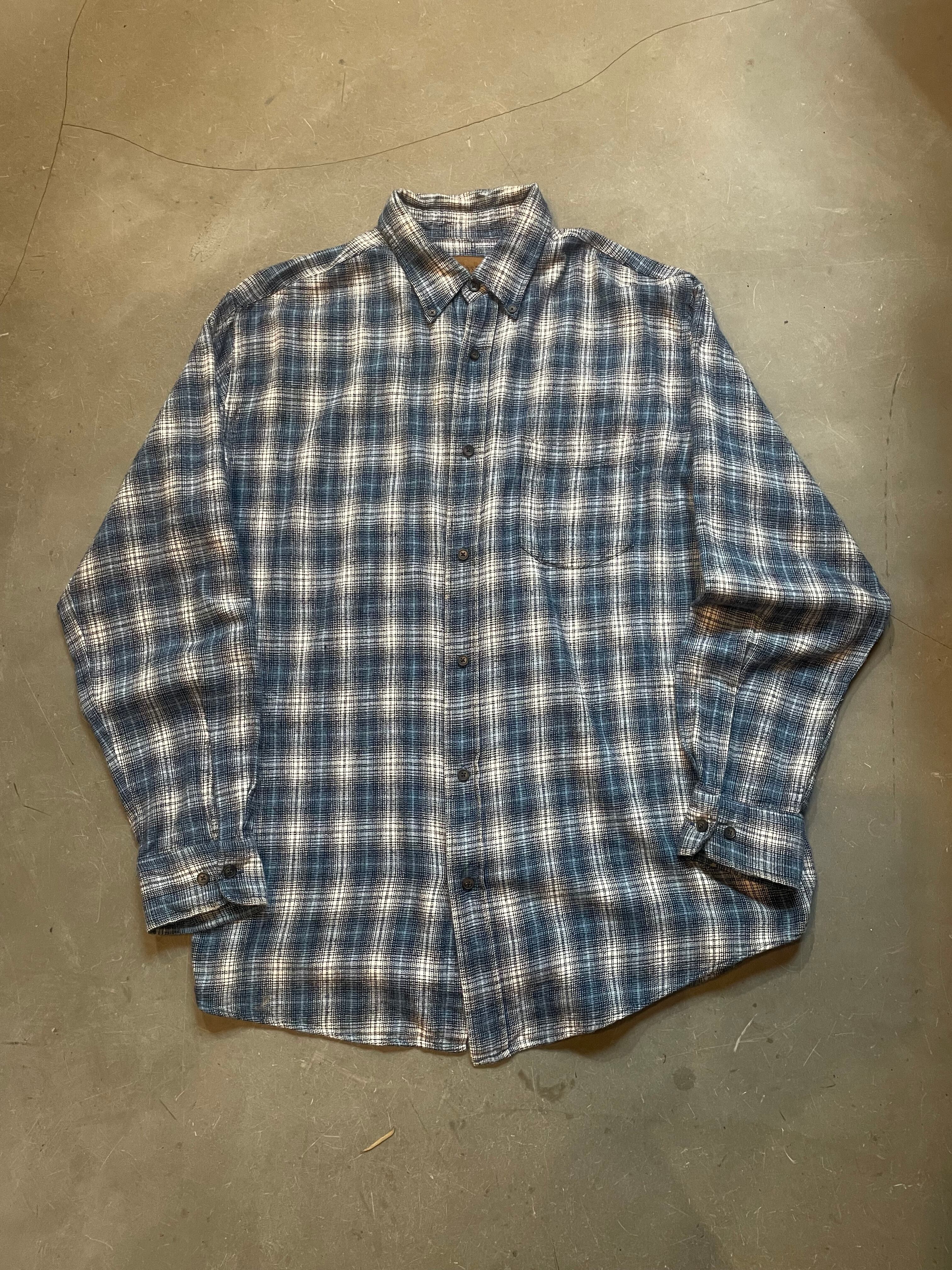 00s ST.JOHN'S BAY ombre check heavy nel shirt XL | Pay ID