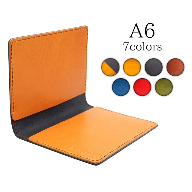 【A6_一般手帳用】段差がなく書きやすい、本ヌメ革の手帳カバー