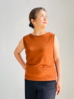 kinako 吊り編み　リネンコットン天竺　ノースリーブTee