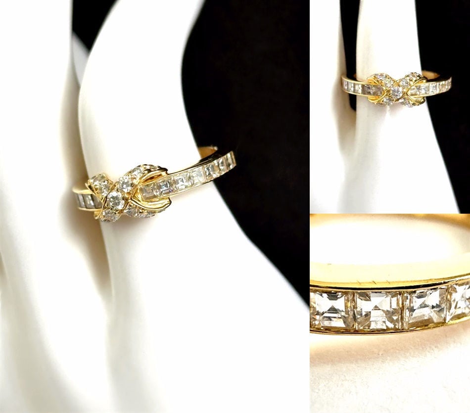 【現行品】ティファニー K18YG ダイヤモンド リング 9号 定価22万円相当 現行品】ティファニー K18YG ダイヤモンド リング 9号 定価22万円相当