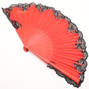 フラメンコ 小物 Abanico Español 34cm アバニコ レッド系 ブラック系 扇子 せんす 赤 黒 レース 柄 模様 小道具 ダンス小物 練習 レッスン 舞台 発表会 イベント ダンス ステージ フラメンコ小物 明るい 鮮やか 目立つ 華やか おしゃれ かわいい
