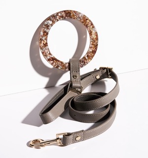Sand Manhattan Leather Dog Lead