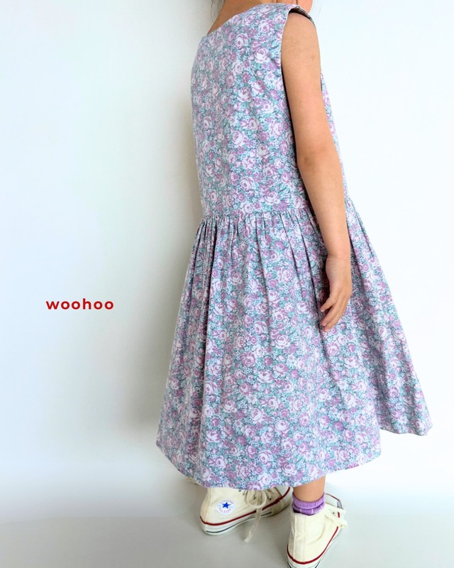 【5-6T相当・vintage】フローラル柄dress