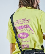 HAPPYスカルプリントベーシックTシャツ (YELLOW) CQ-46096