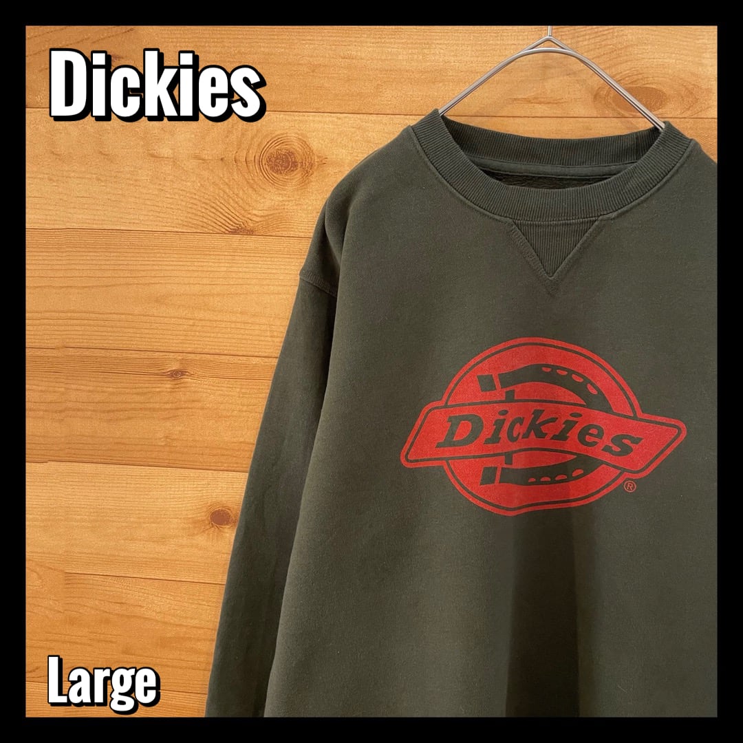 Dickies】ロゴ プリント スウェット トレーナー アースカラー Lサイズ