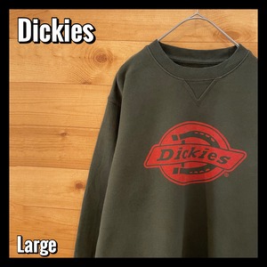 【Dickies】ロゴ プリント スウェット トレーナー アースカラー Lサイズ ディッキーズ us古着 アメリカ古着