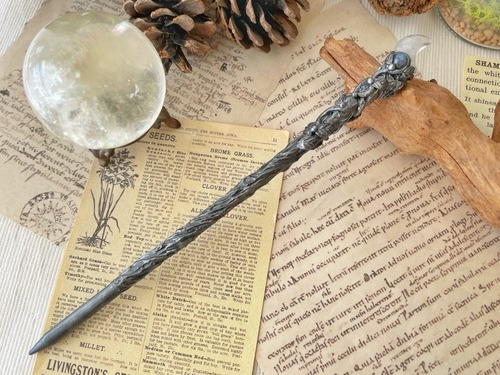 【ムーンストーンxラブラドライト】月明かりの杖