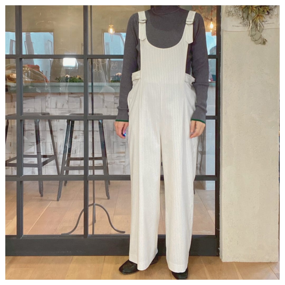 【ALMOND OIL】ドビーストライプオーバーオール