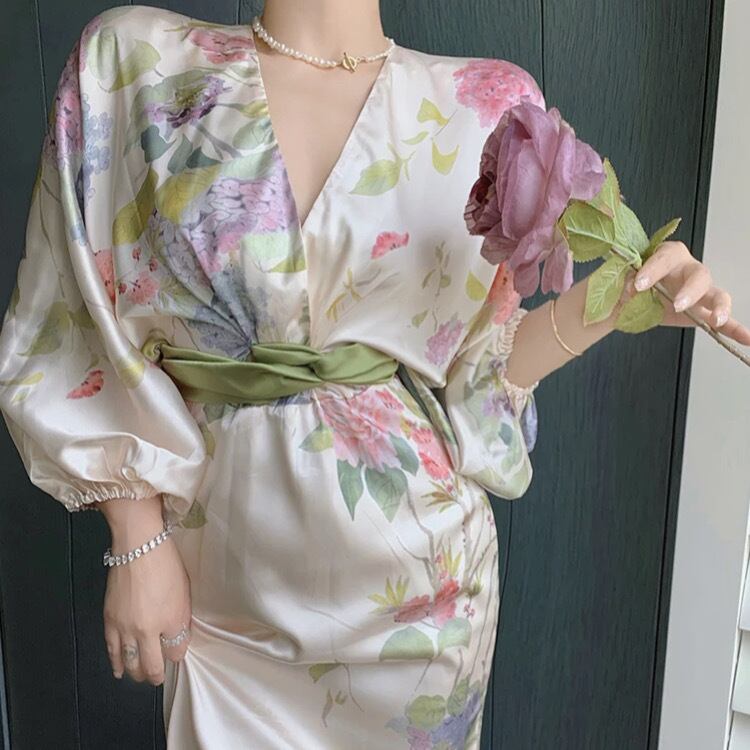 パフスリーブアフタヌーンパーティードレス322732