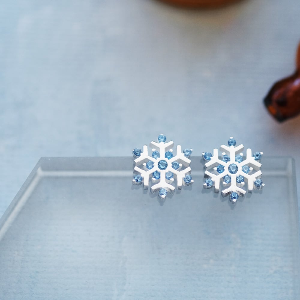 雪の結晶 ピアス イヤリング シルバー925 | クラウドジュエリー(Cloud