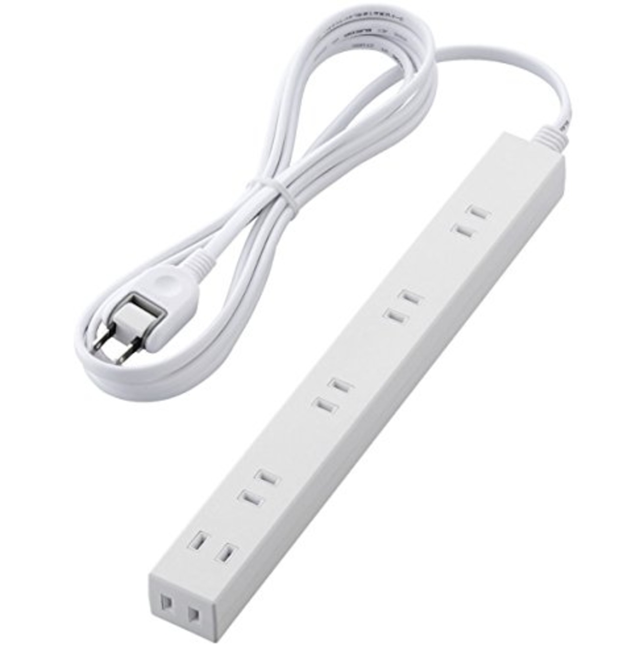 エレコム(ELECOM) 電源タップ ACアダプタが5つ挿せる幅広コンセント 雷ガード付 6個口 3m ホワイト T-NSLK-2630WH