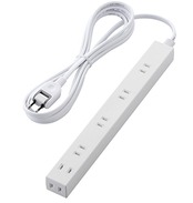 エレコム(ELECOM) 電源タップ ACアダプタが5つ挿せる幅広コンセント 雷ガード付 6個口 3m ホワイト T-NSLK-2630WH