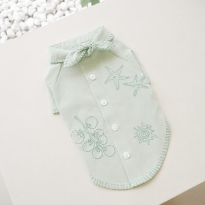 Vacation embroidery shirt  Green