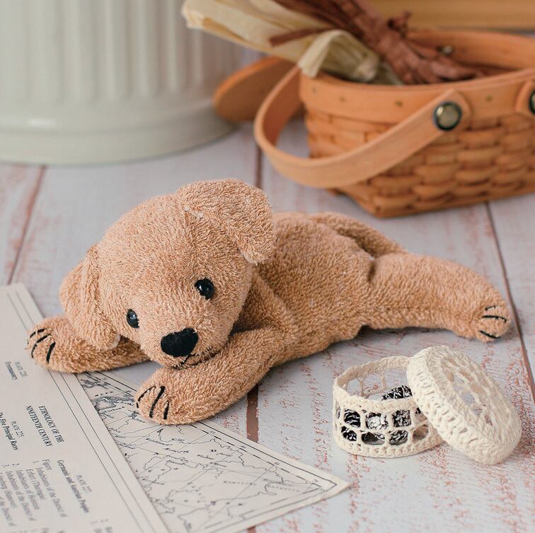 オーガニック綿50gと糸 ペレット0g付 くたくた レトリバー 手作りキット 自然素材で作る 犬 ぬいぐるみ 手芸 幸せデリバリー ギフト 結婚式アイテム 手芸用品の通販