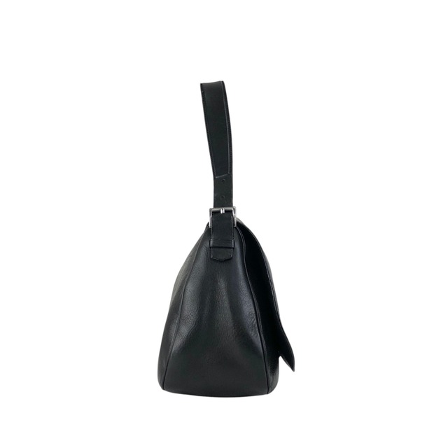 PRADA プラダ ショルダーバッグ ブラック フロントバックル ロゴ レザー セミショルダーバッグ ホーボーバッグ vintage ヴィンテージ オールド m5w8bc