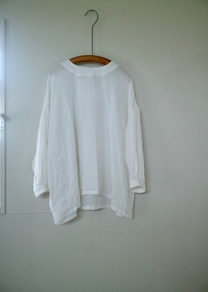 crewneck gather blouse 　7部袖