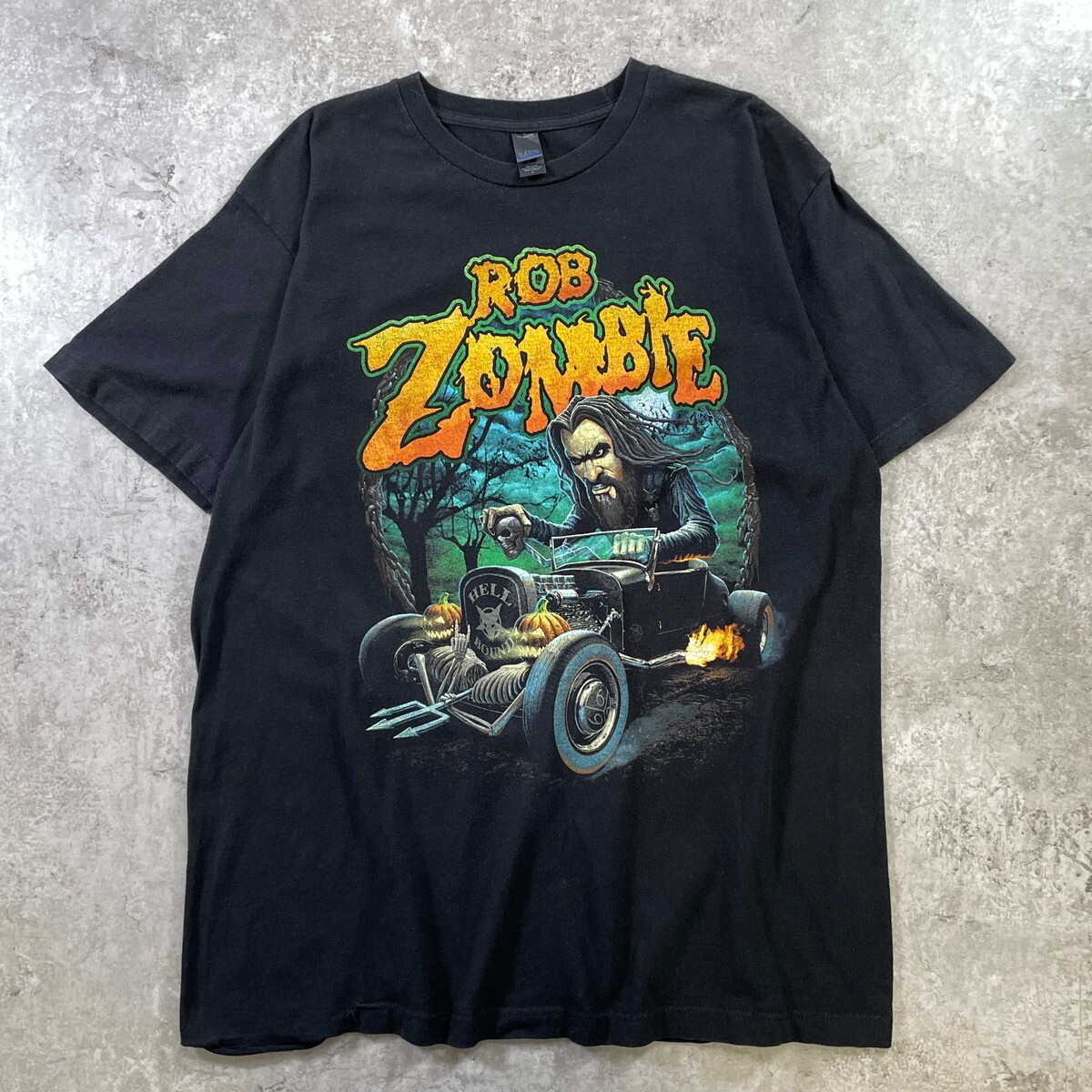 ROB ZOMBIE ロブゾンビ バンドTシャツ メンズL 古着 バンT 黒【Tシャツ 