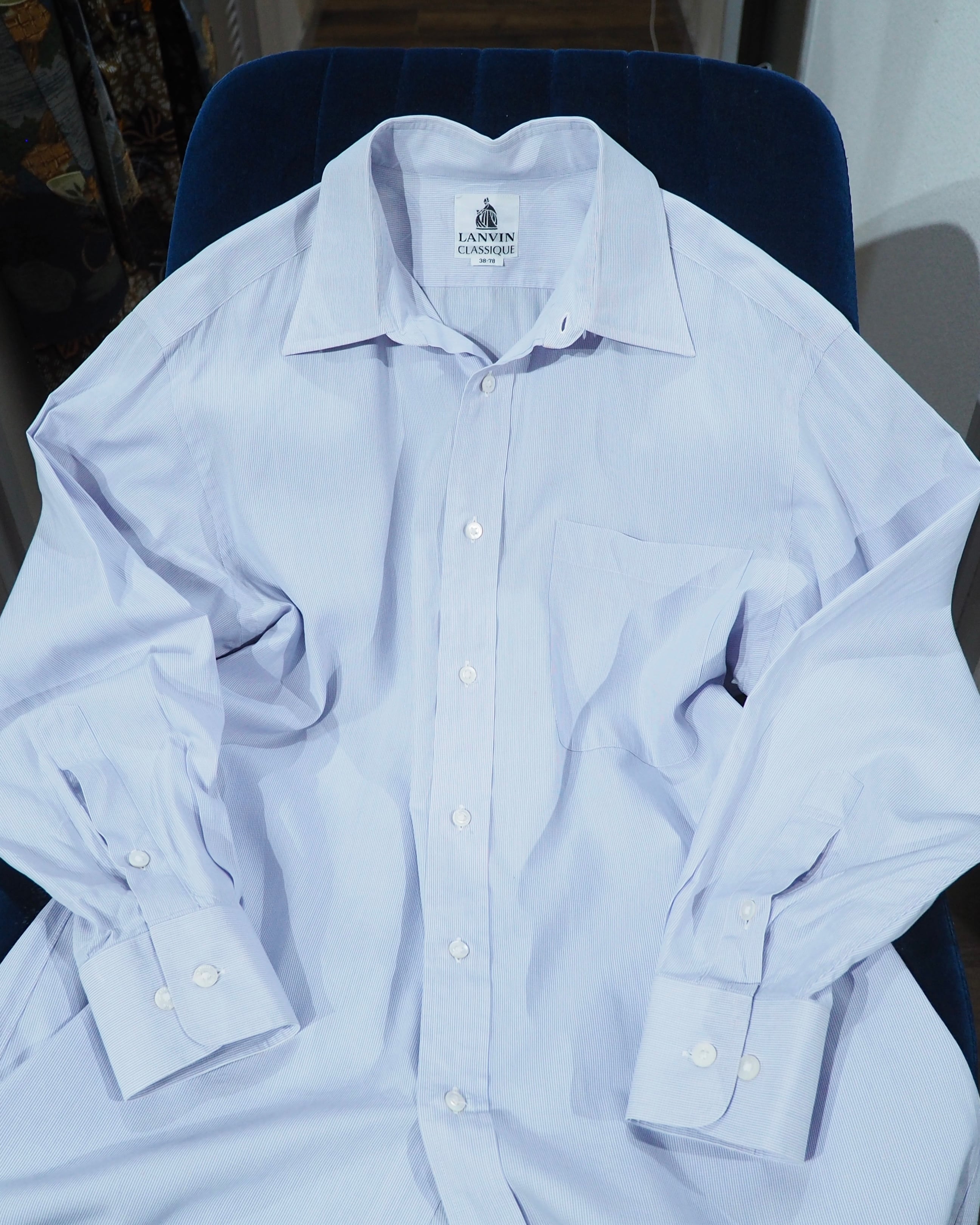 " LANVIN CLASSIQUE " Beautiful Lavender Purple color vintage Dress shirt