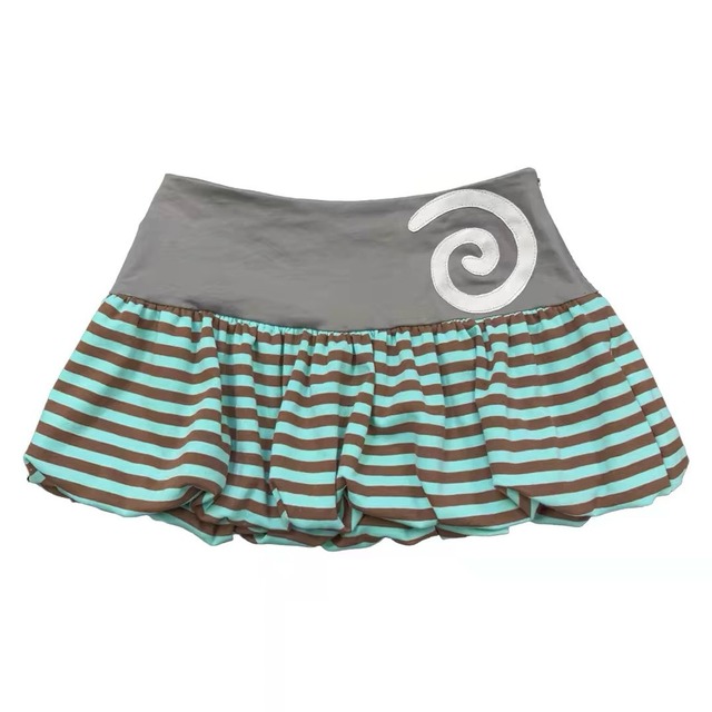 [Ttsunami] Vintage Striped Spiral Skirt