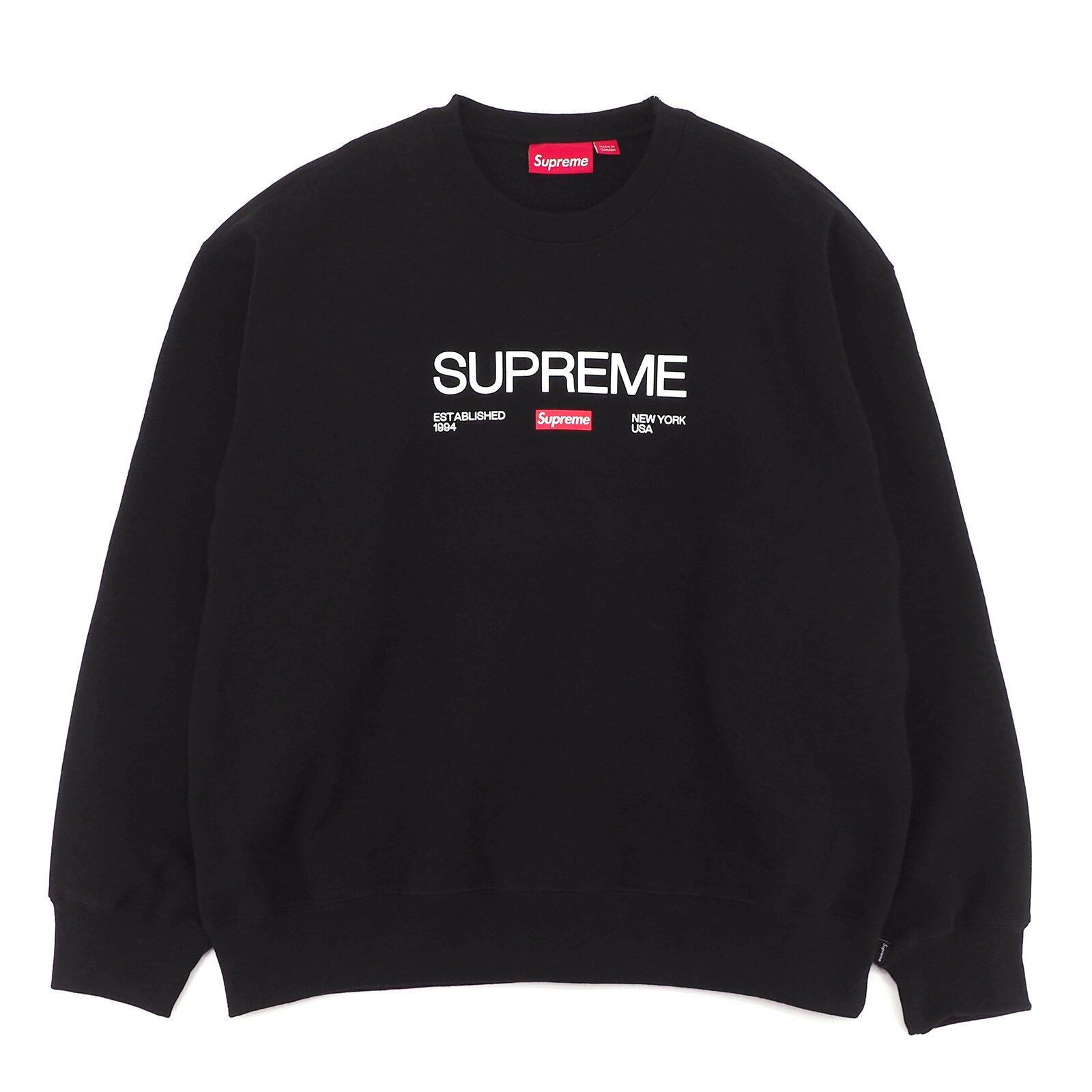 美品 Supreme いたずらっぽい Box Logo Crewneck ブラック 18aw