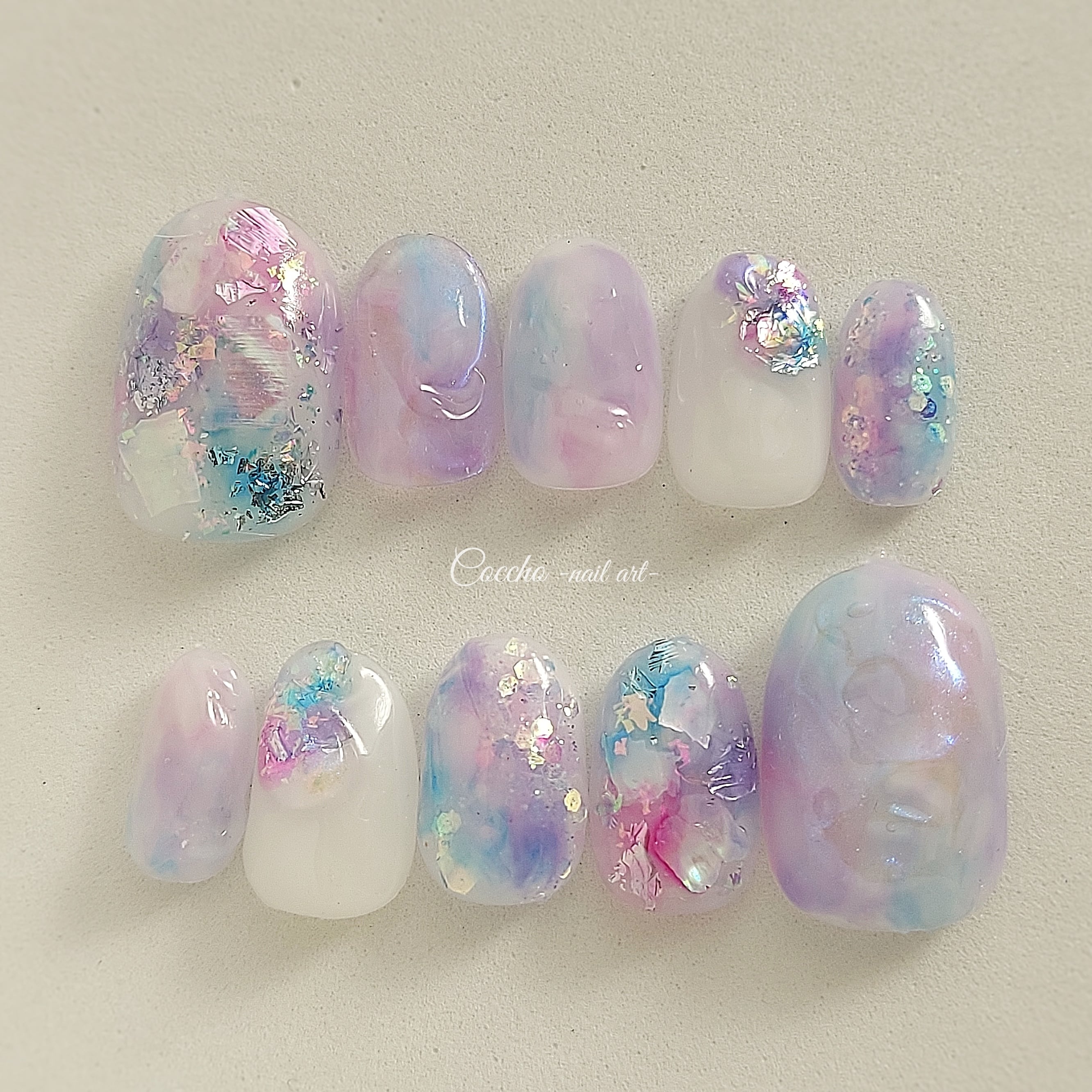 No.340　ネイルチップ　ニュアンス　キラキラ　シェル　秋　星　ハロウィン No.340 ネイルチップ ニュアンス キラキラ シェル 秋 星 ハロウィン