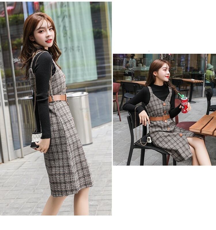 ワンピース レディース 2点セット ジャンパースカート トップス