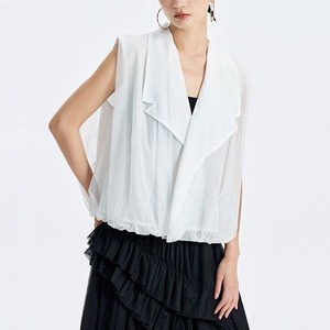 DOUBLE LAYER MESH SLEEVELESS LOOSE FIT VEST M-17760